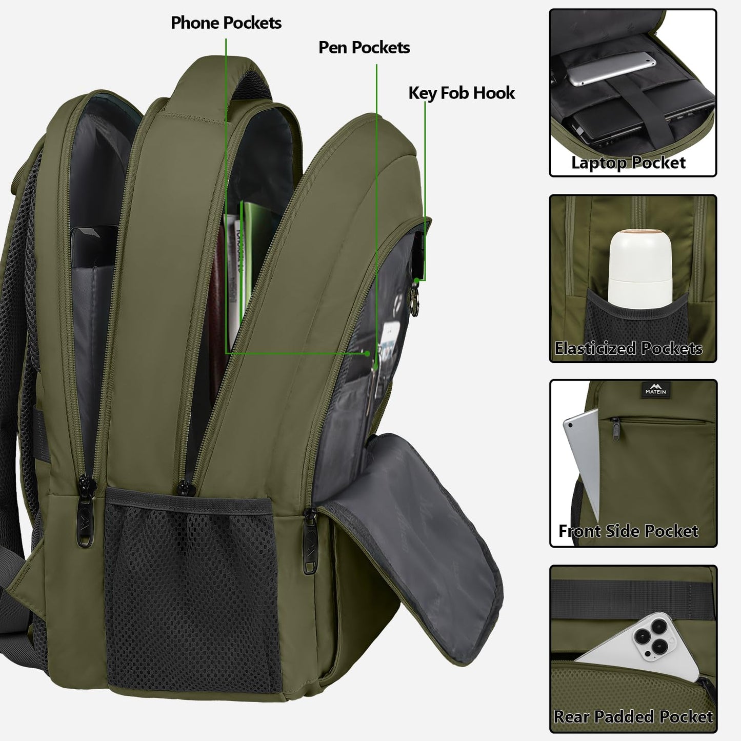 MATEIN SleekGuard Laptop Backpack with USB Port