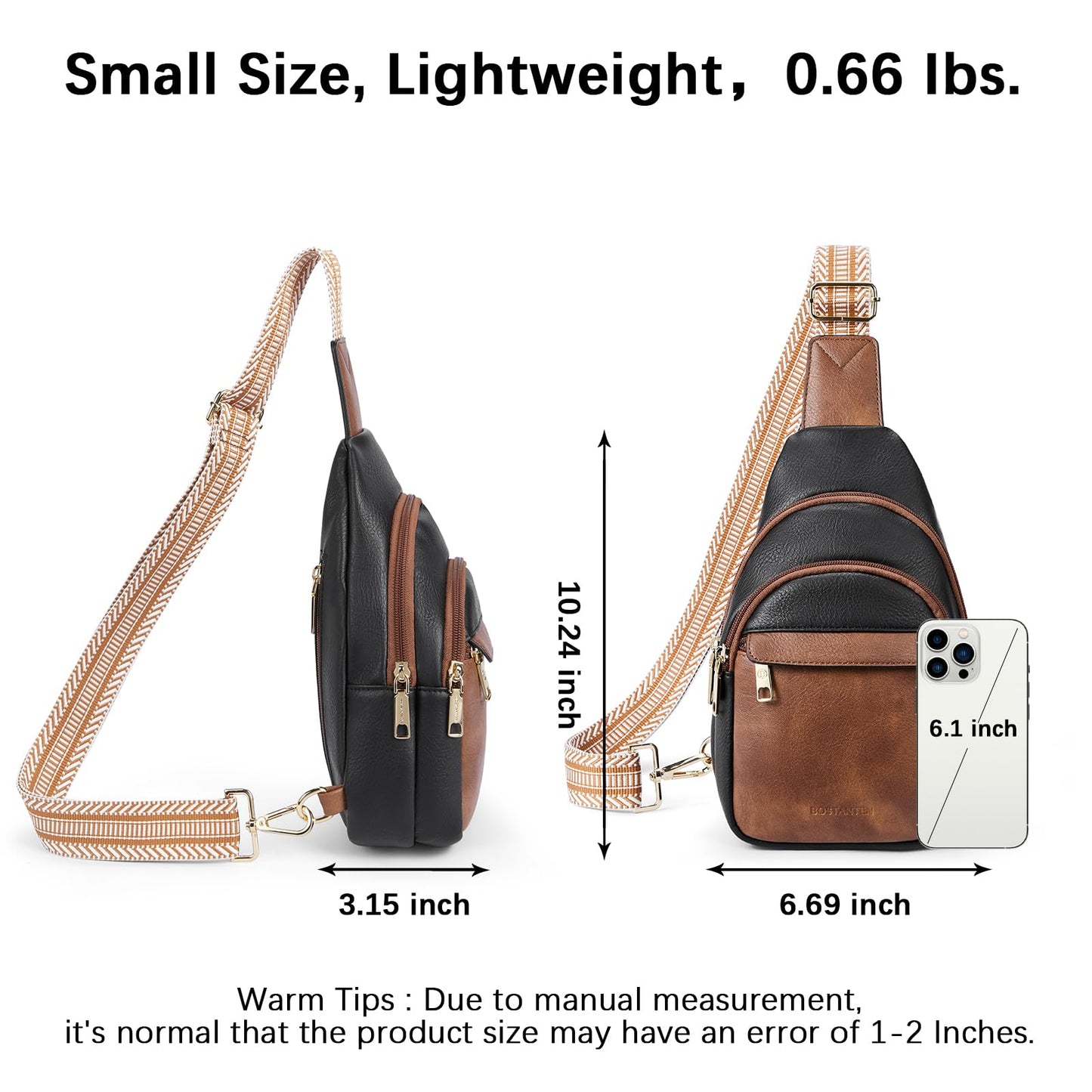 BOSTANTEN Chic Leather Crossbody Sling Bag