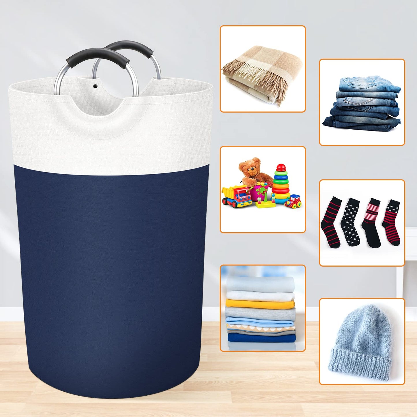BlissTotes 90L Collapsible Laundry Hamper - Black