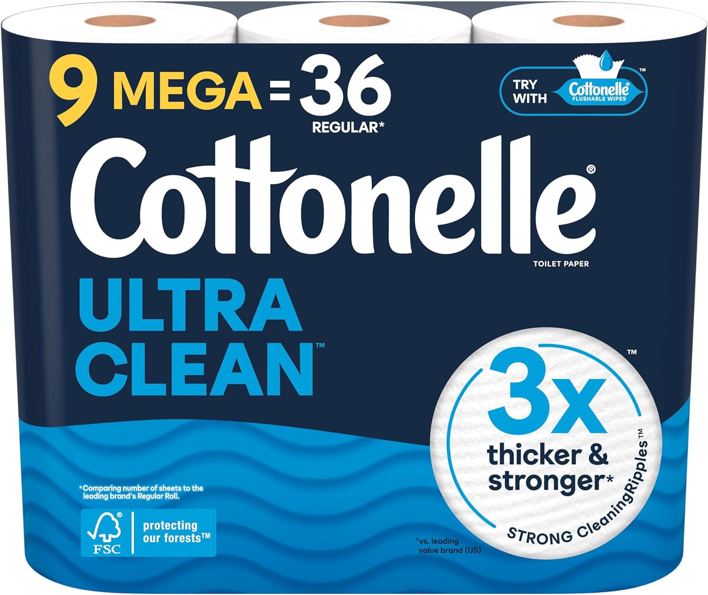 Cottonelle Ultra Clean Toilet Paper: 18 Mega Rolls (72 Regular Rolls), 284 Sheets Each