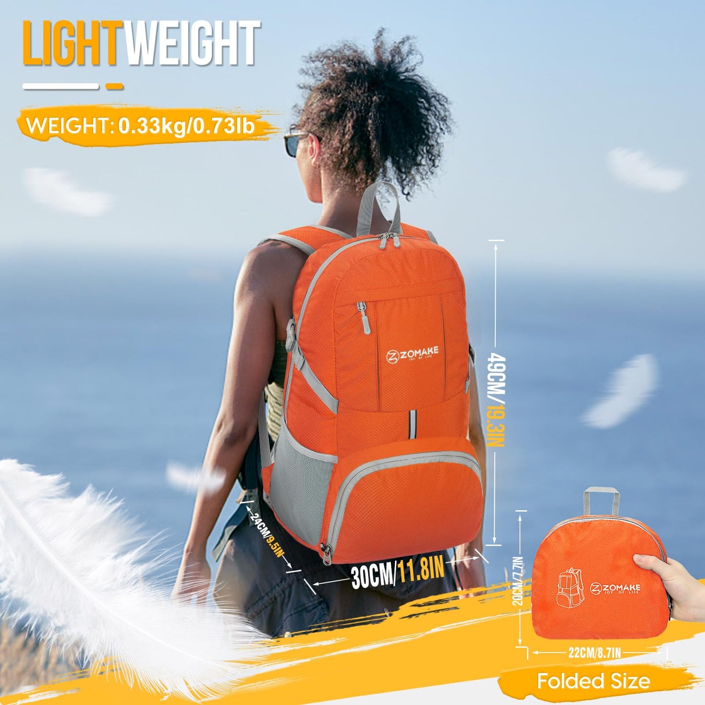 ZOMAKE 35L Compact Waterproof Hiking Backpack