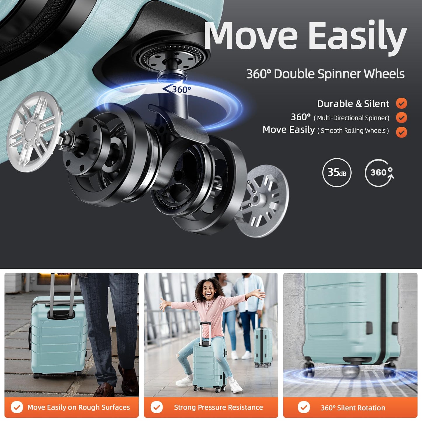 Expandable ShowKoo Suitcase - Durable & TSA Lock