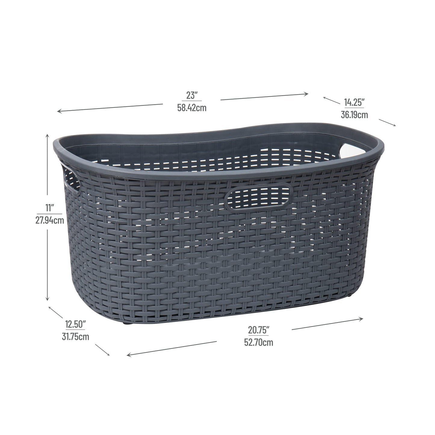 Ivory Wicker Mind Reader 40L Laundry Basket
