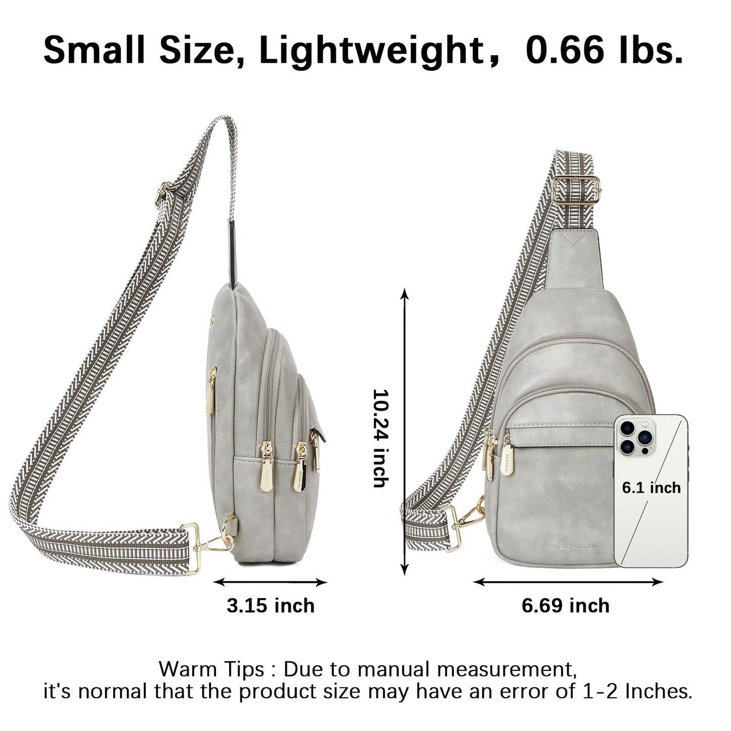 BOSTANTEN Chic Leather Crossbody Sling Bag