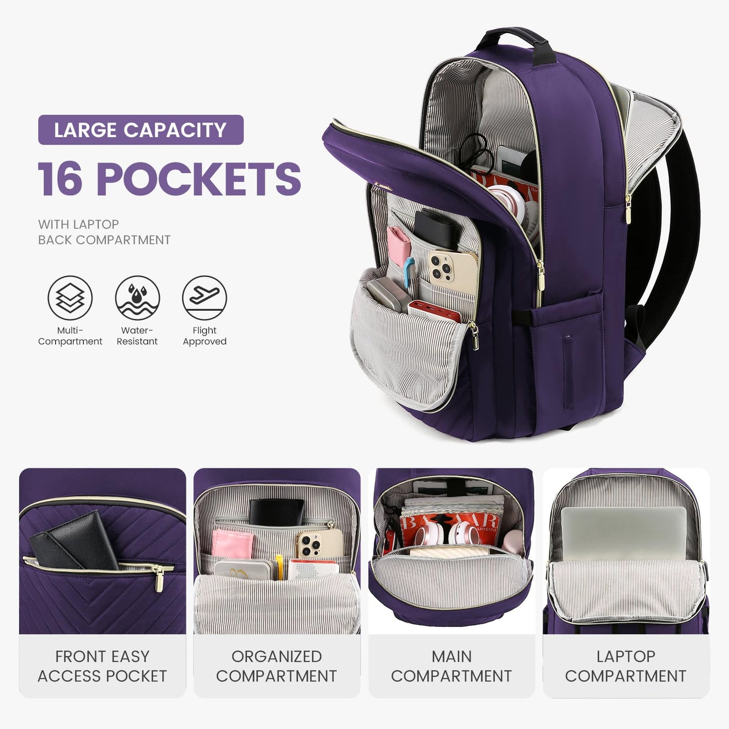 Chic Leather Laptop Backpack for Women - LoveVook