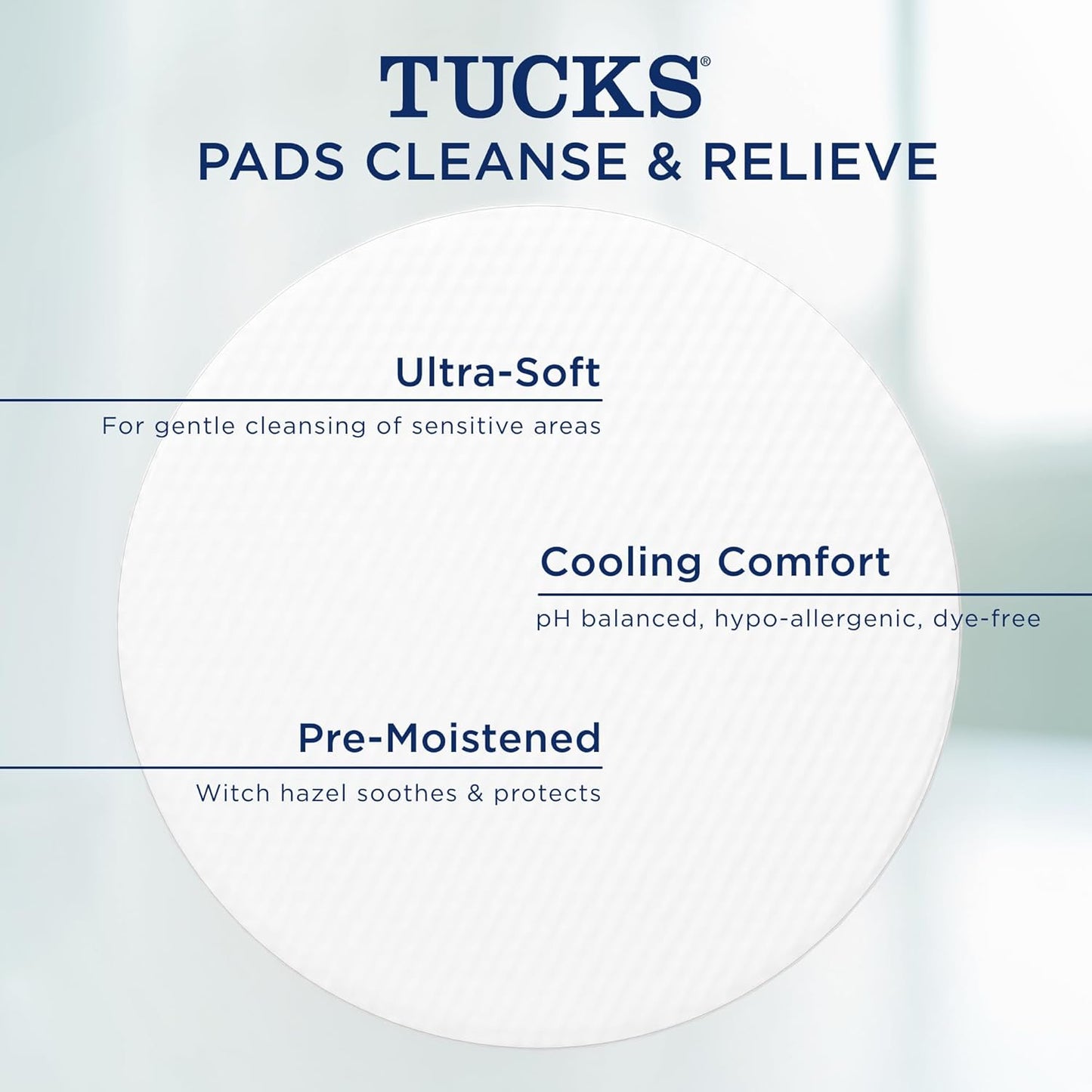 Soothing Witch Hazel Pads for Sensitive Relief, 100 Count