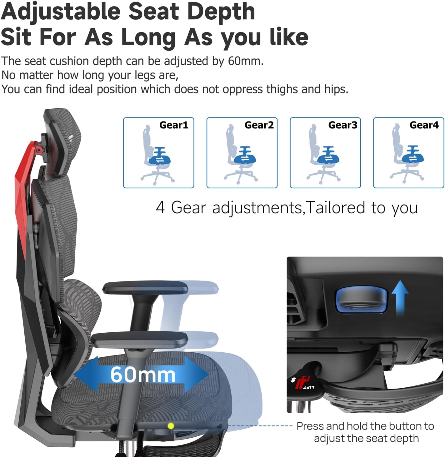 ErgoMax Gaming Chair: Tall & Recline Comfort