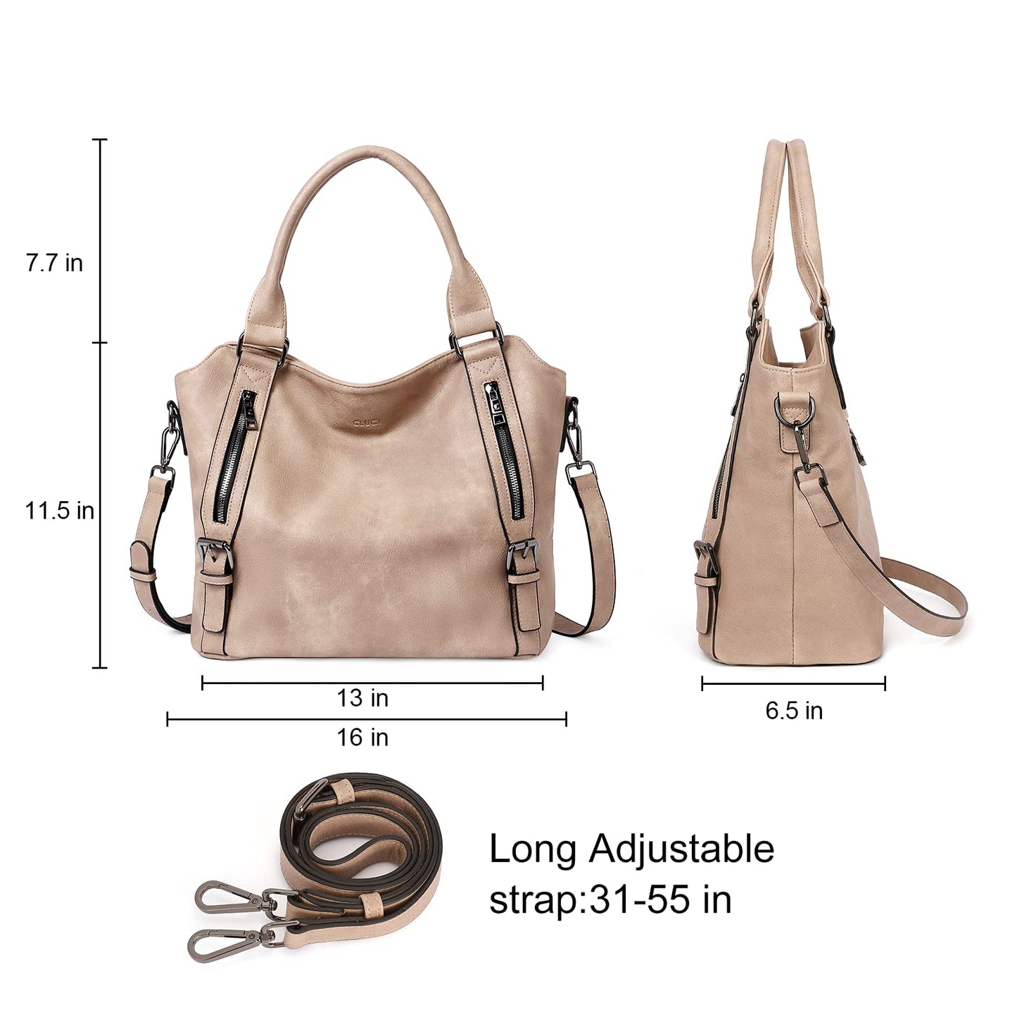 CLUCI Eco Luxe Vegan Leather Tote Bag