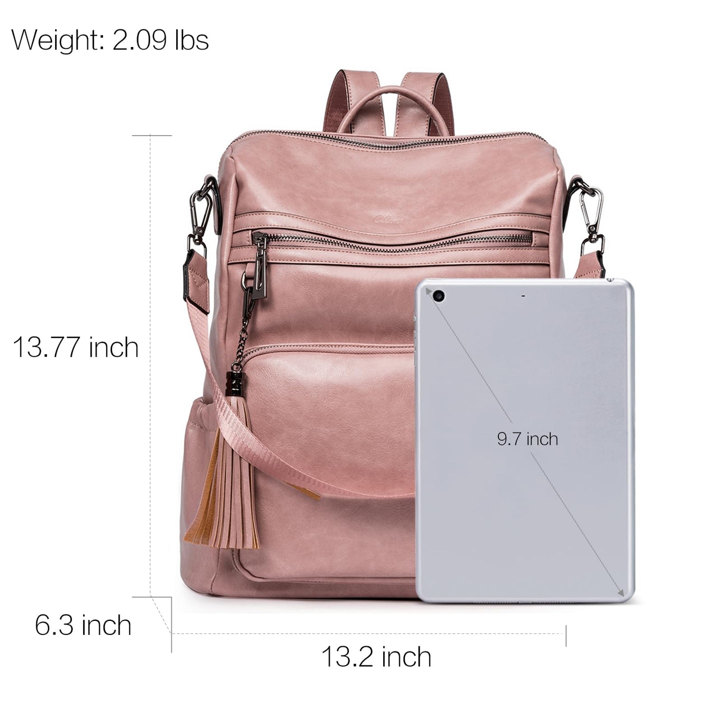 CLUCI Luxe Convertible Leather Backpack Purse