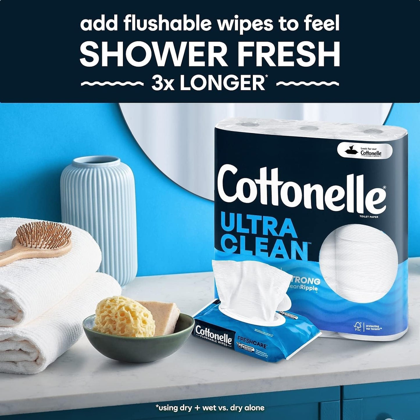 Cottonelle Ultra Clean Toilet Paper: 18 Mega Rolls (72 Regular Rolls), 284 Sheets Each