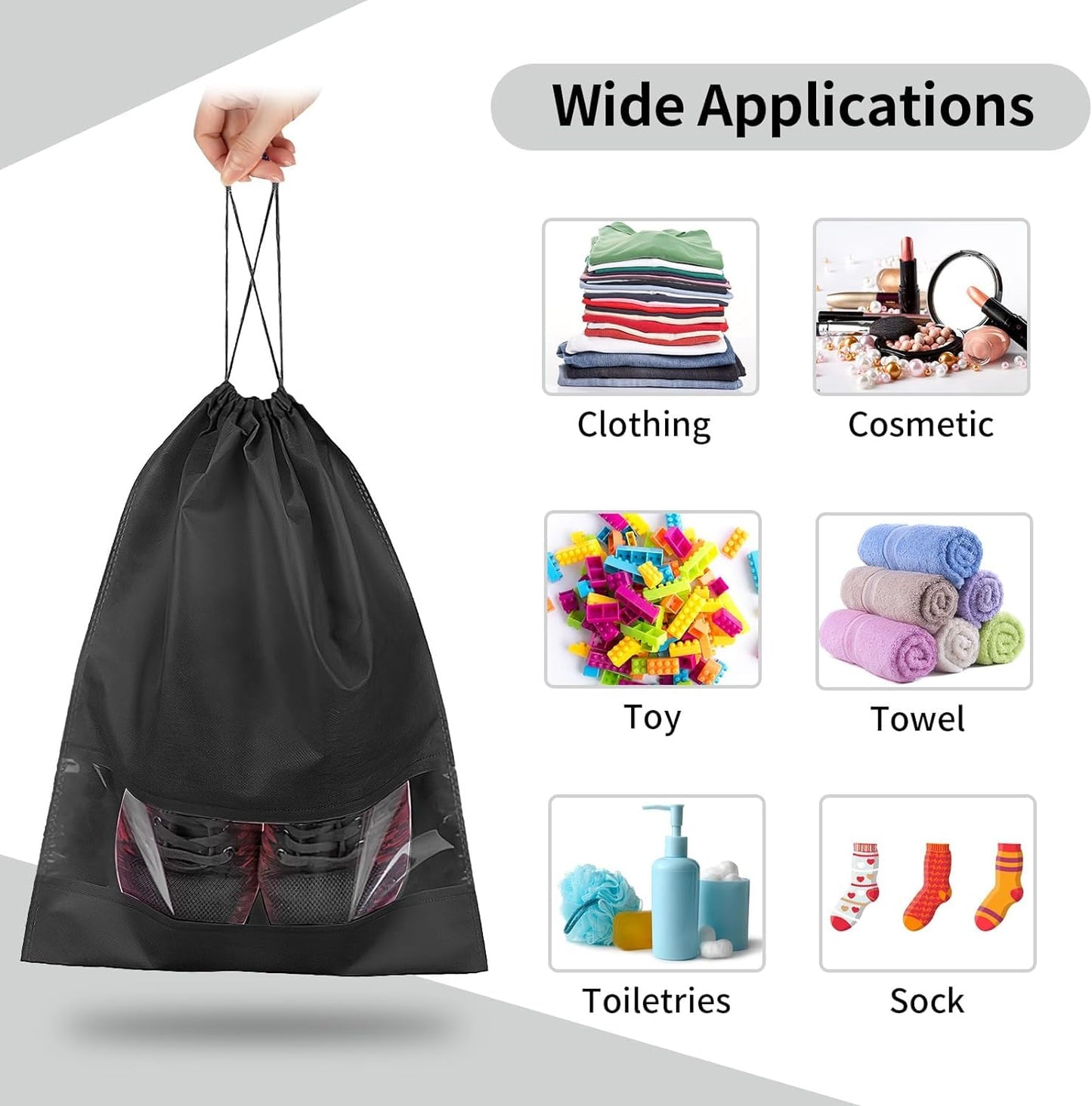 Clear View Travel Shoe Bags - 12 Pack