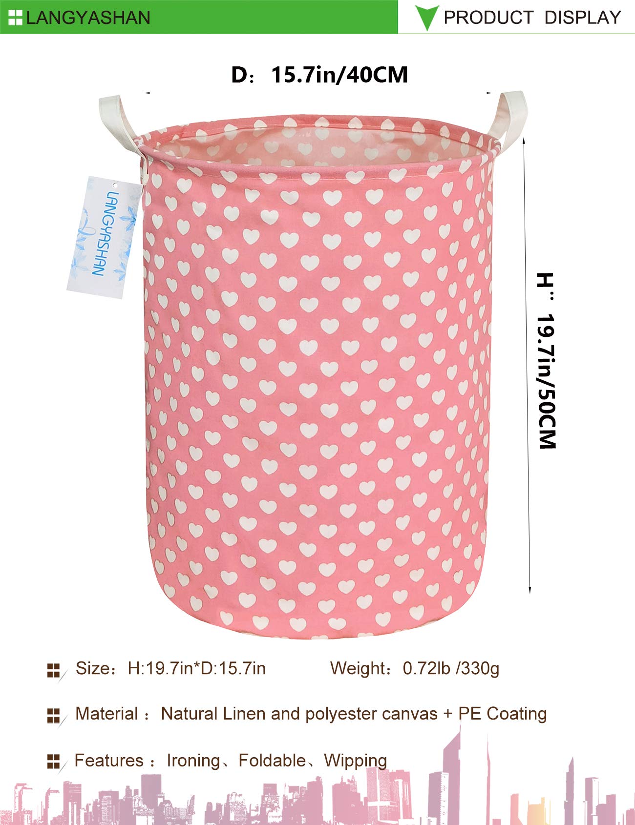 Collapsible Canvas Hamper by LANGYASHAN