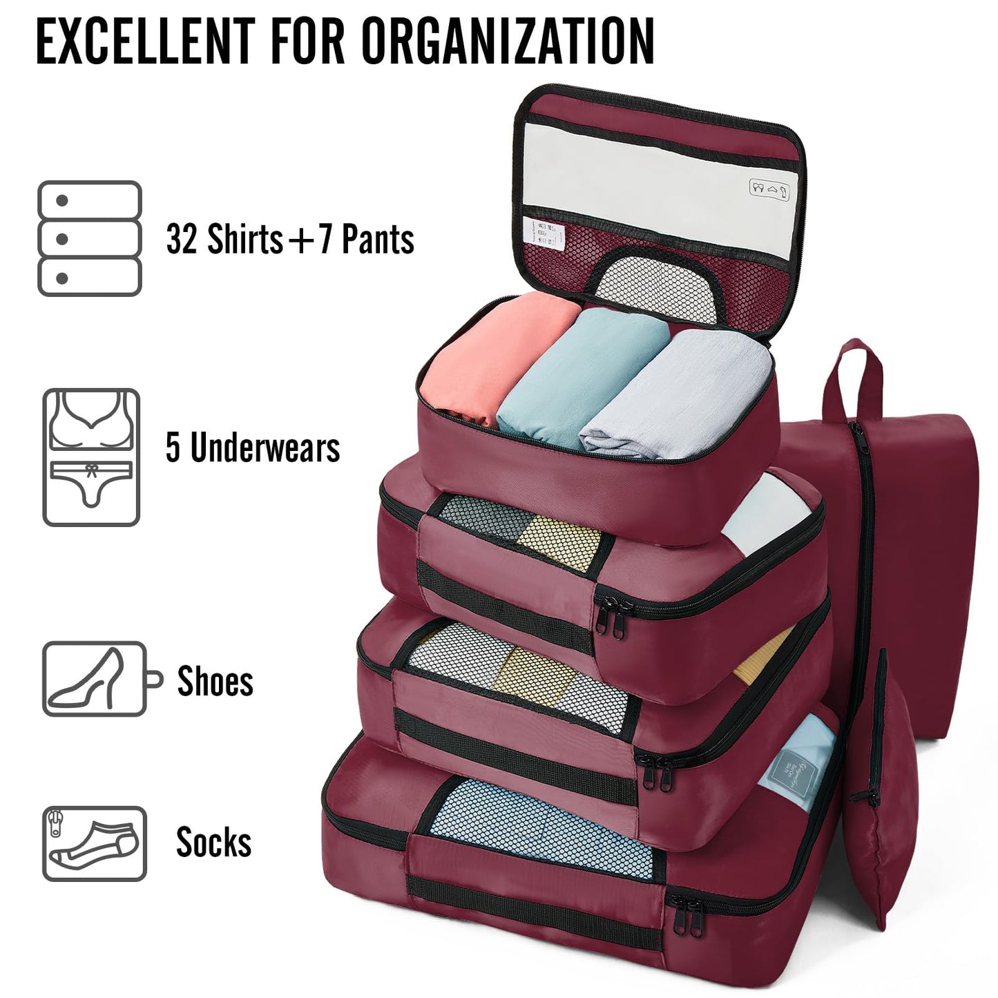 Veken Travel Cubes - 8 Piece Set