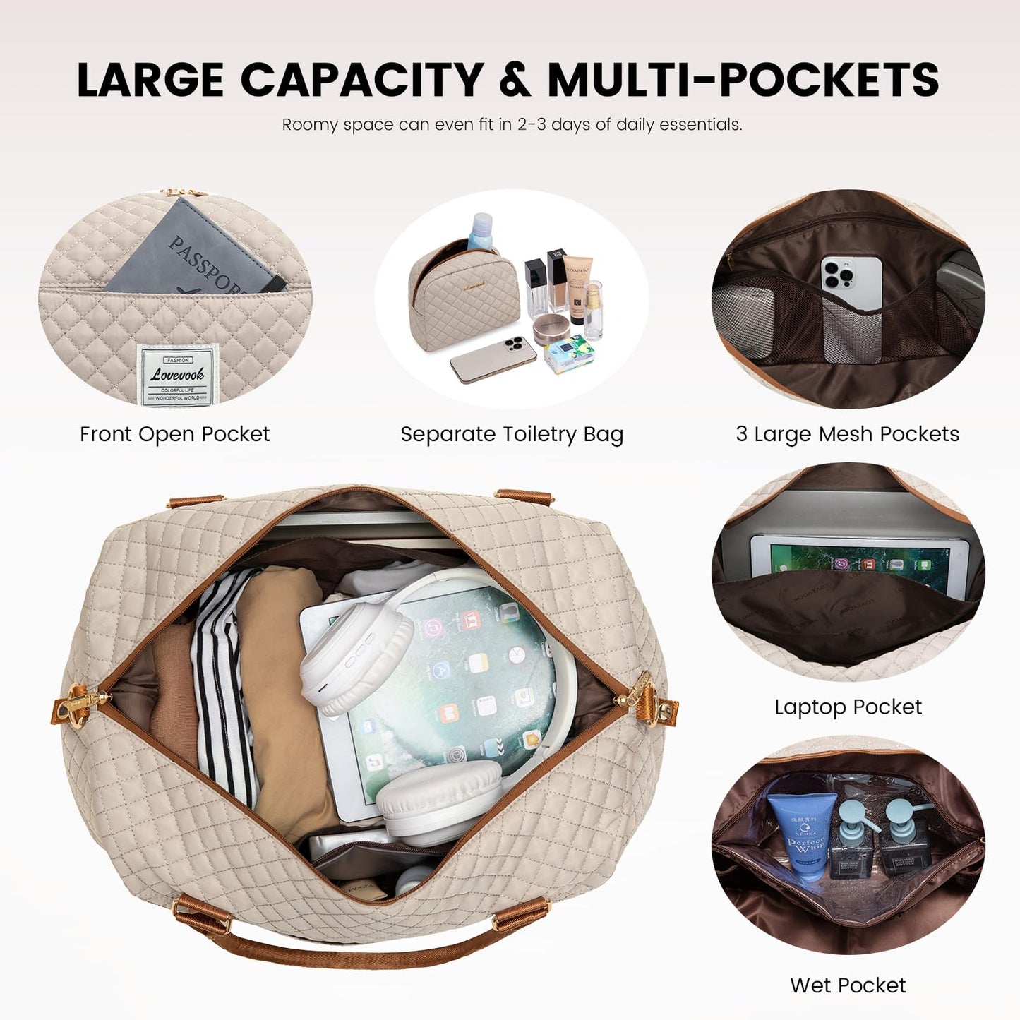 LOVEVOOK All-in-One Duffle: Travel & Gym Ready