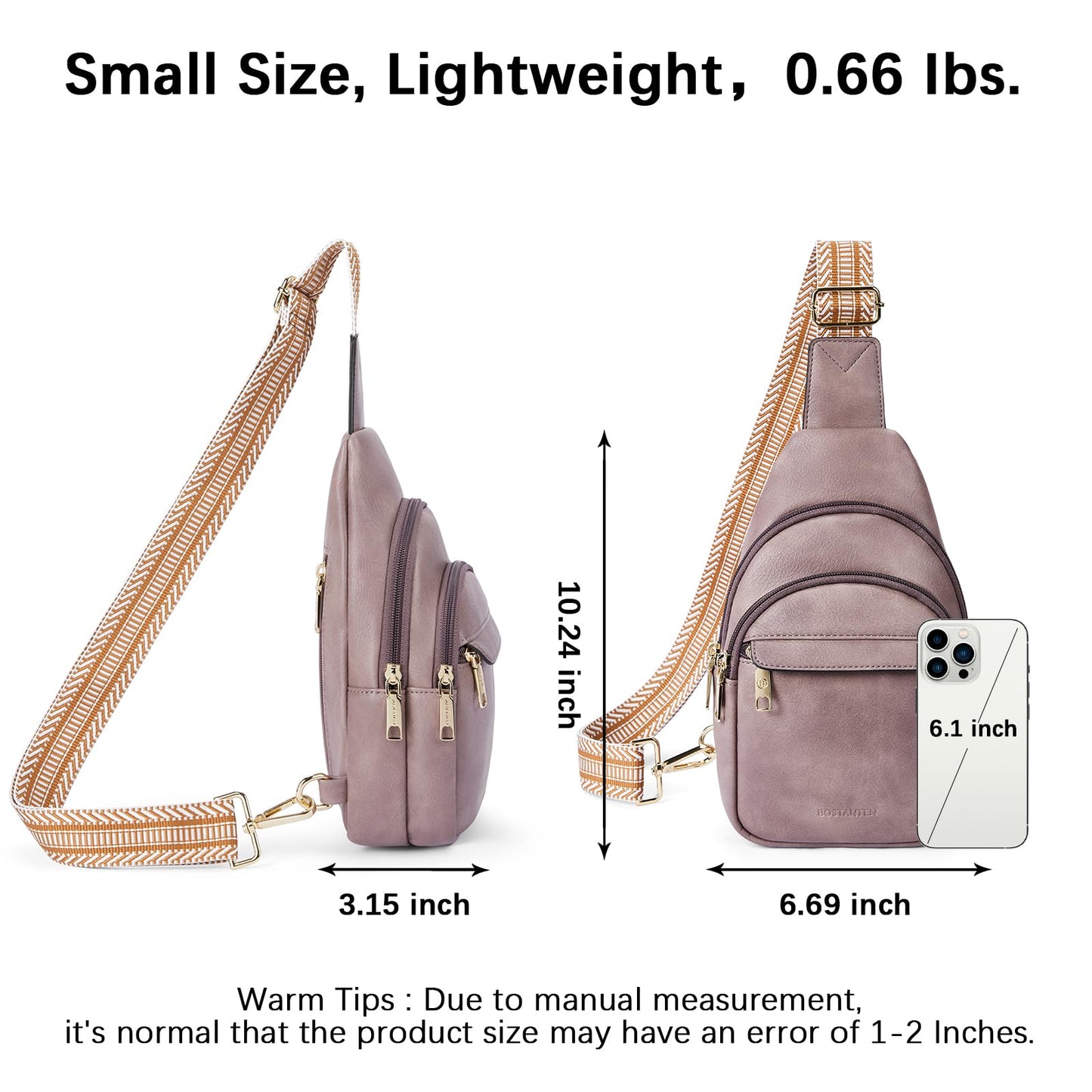BOSTANTEN Chic Leather Crossbody Sling Bag