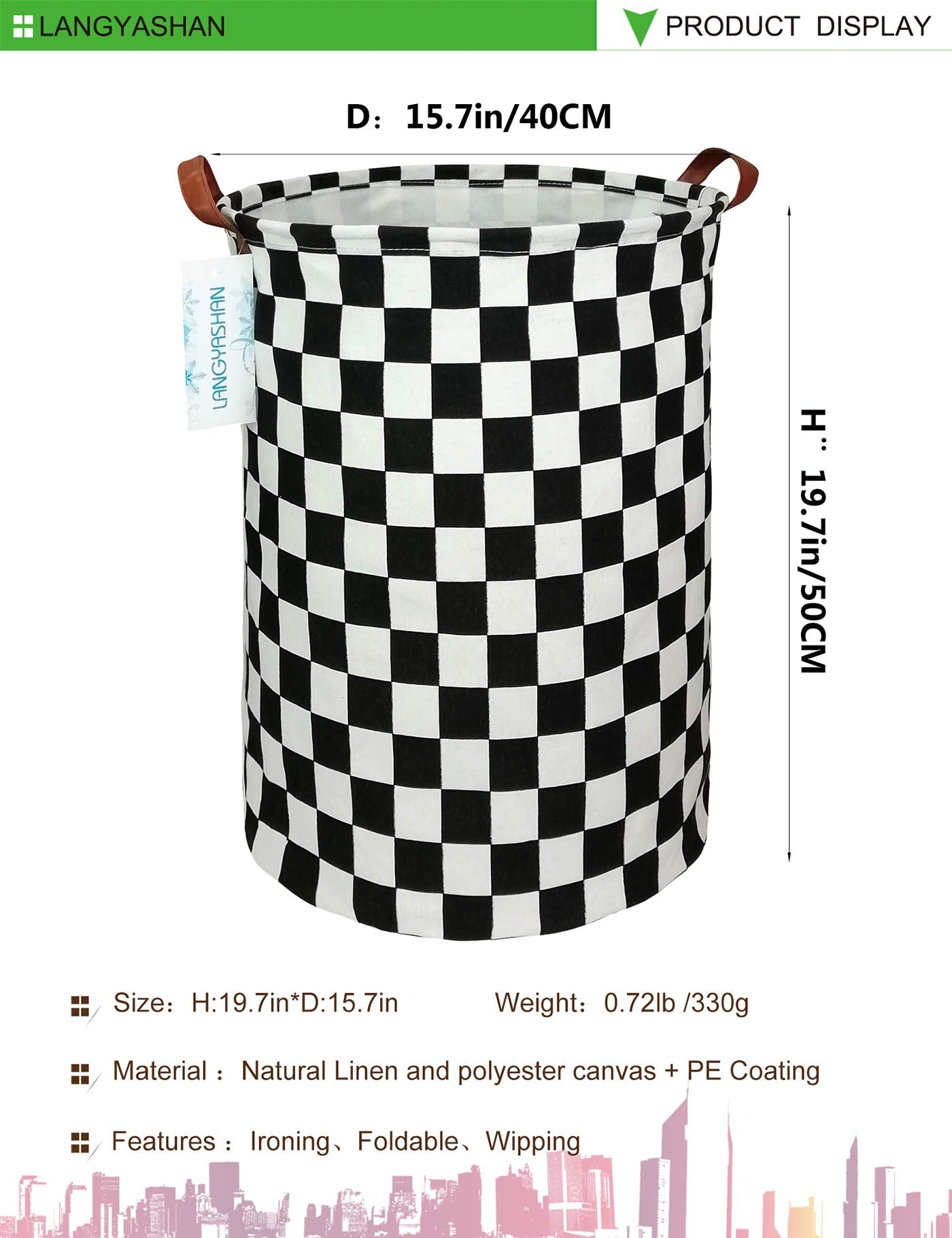 Collapsible Canvas Hamper by LANGYASHAN