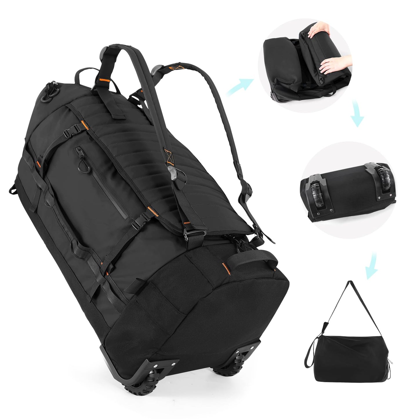 AquaRoll 29 Quilted Wheeled Duffle Backpack