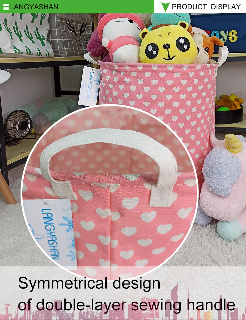 Collapsible Canvas Hamper by LANGYASHAN