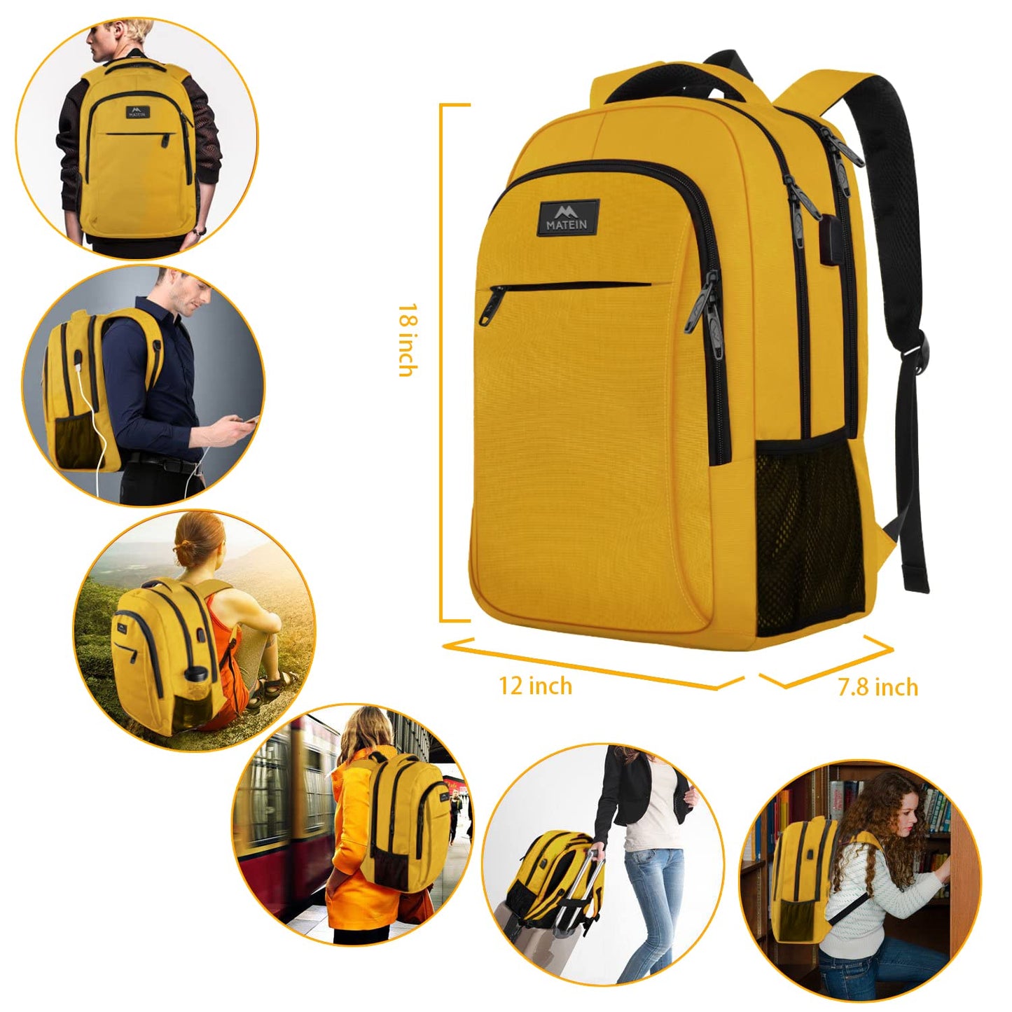 MATEIN SleekGuard Laptop Backpack with USB Port