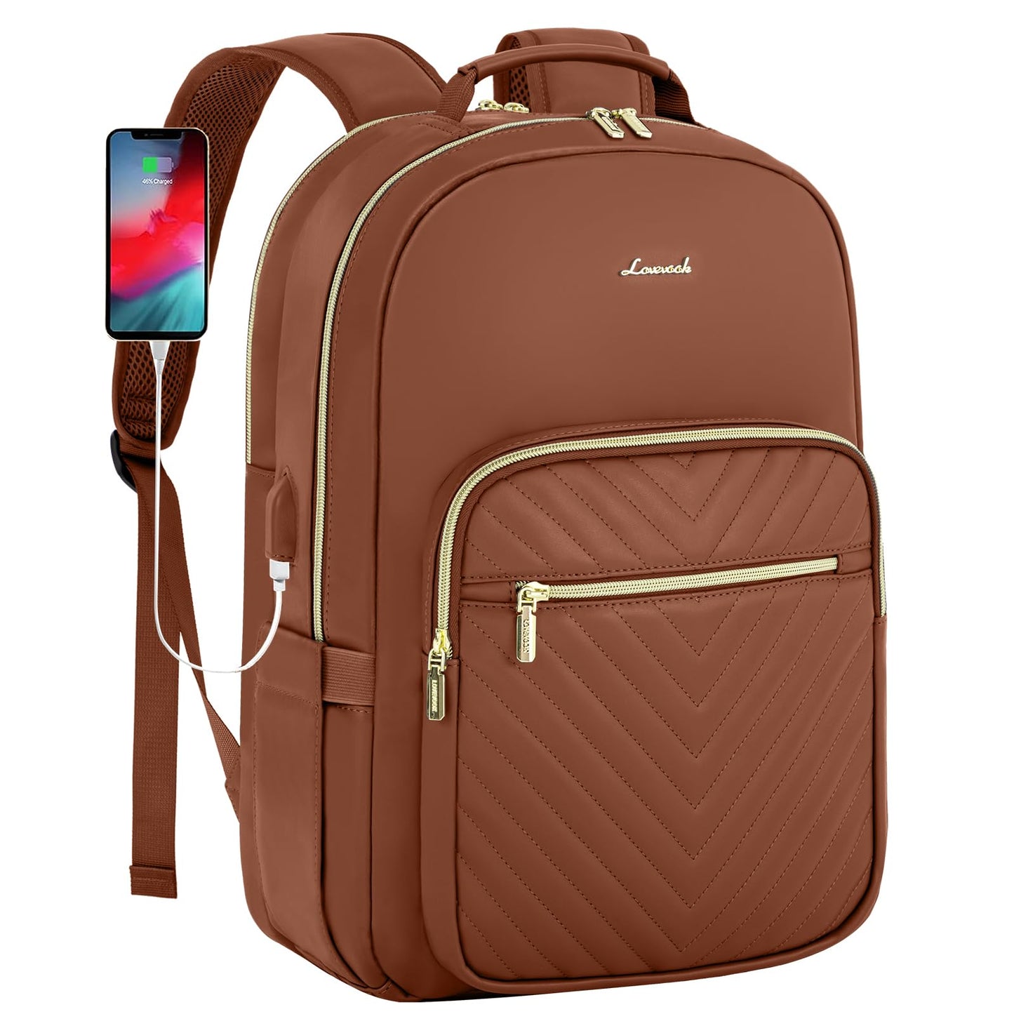 Chic Leather Laptop Backpack for Women - LoveVook