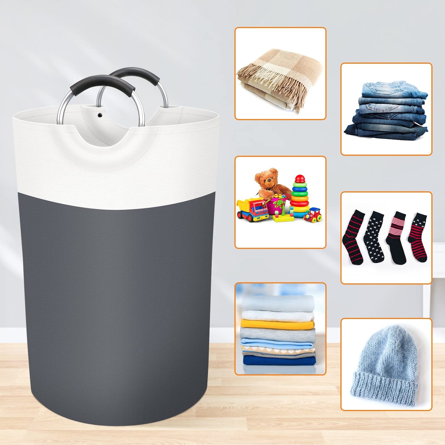 BlissTotes 90L Collapsible Laundry Hamper - Black