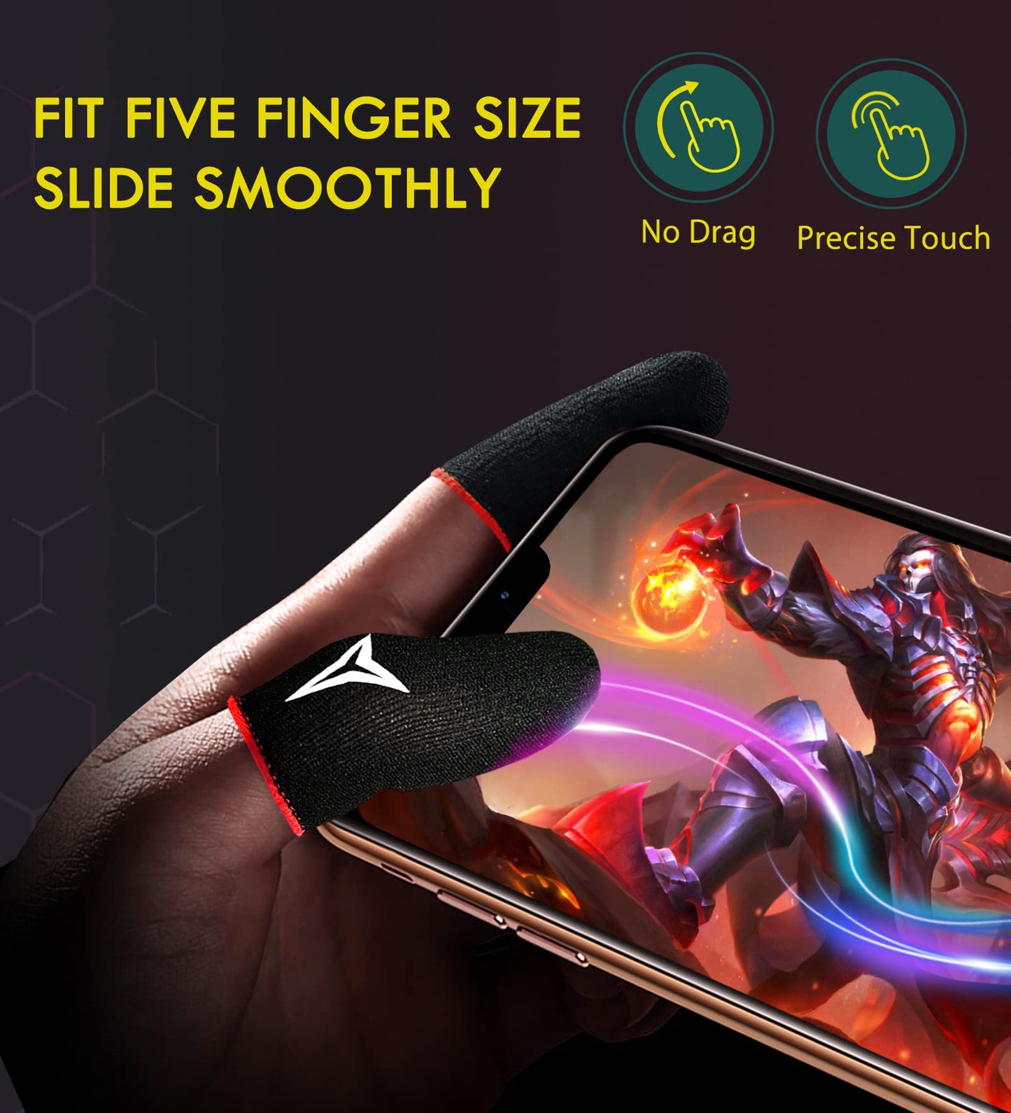 Nuozme Pro Touch Finger Sleeves - 6 Pack Gaming Gear