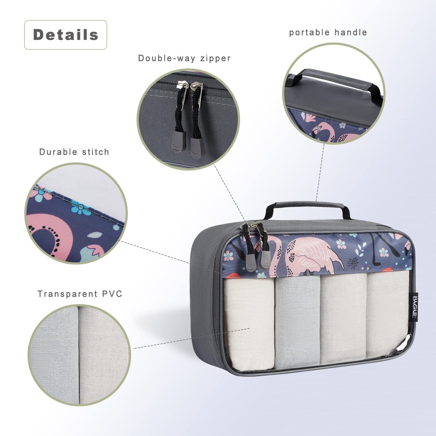 BAGAIL Travel Cubes: 8/9 Set Packing Organizers