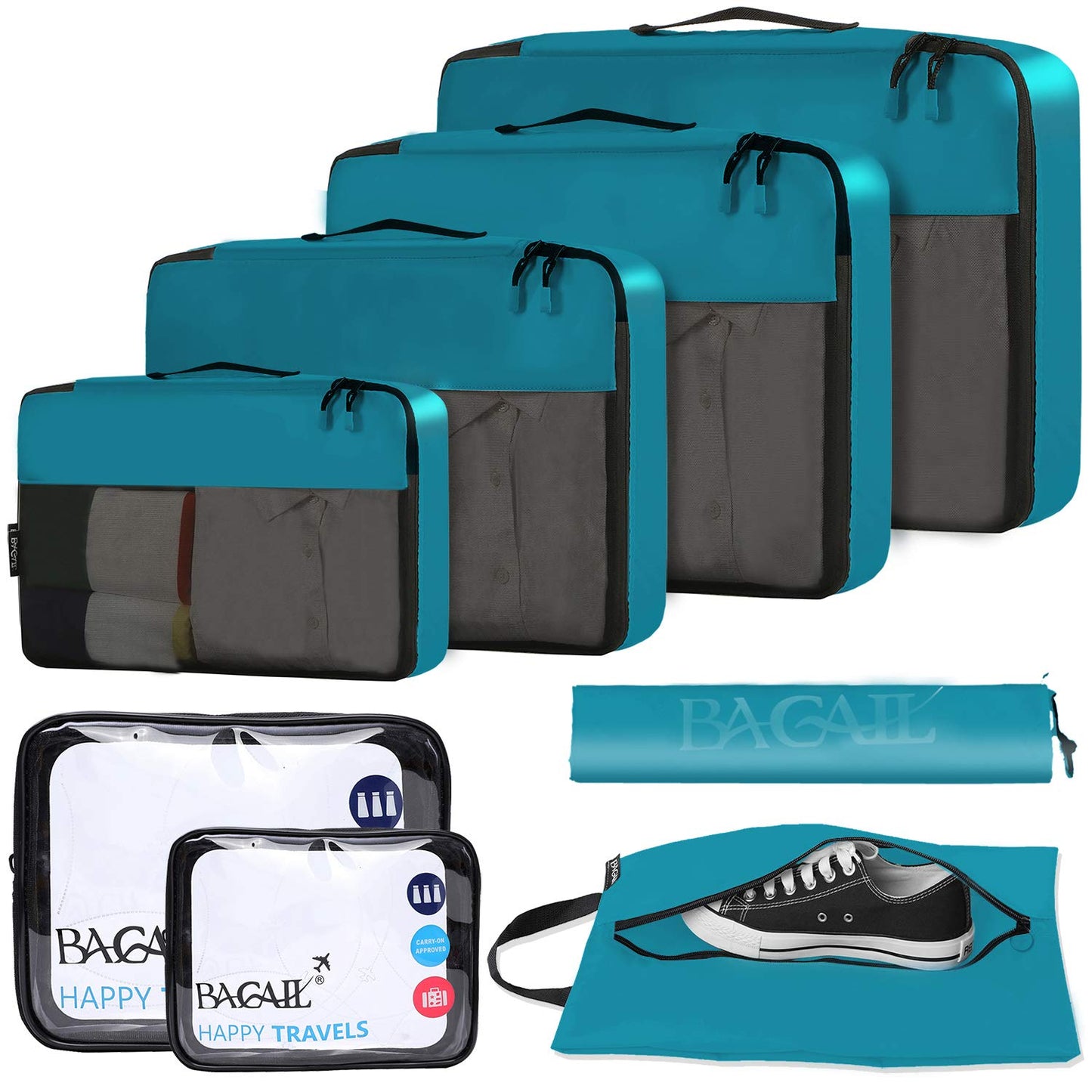 BAGAIL Travel Cubes: 8/9 Set Packing Organizers