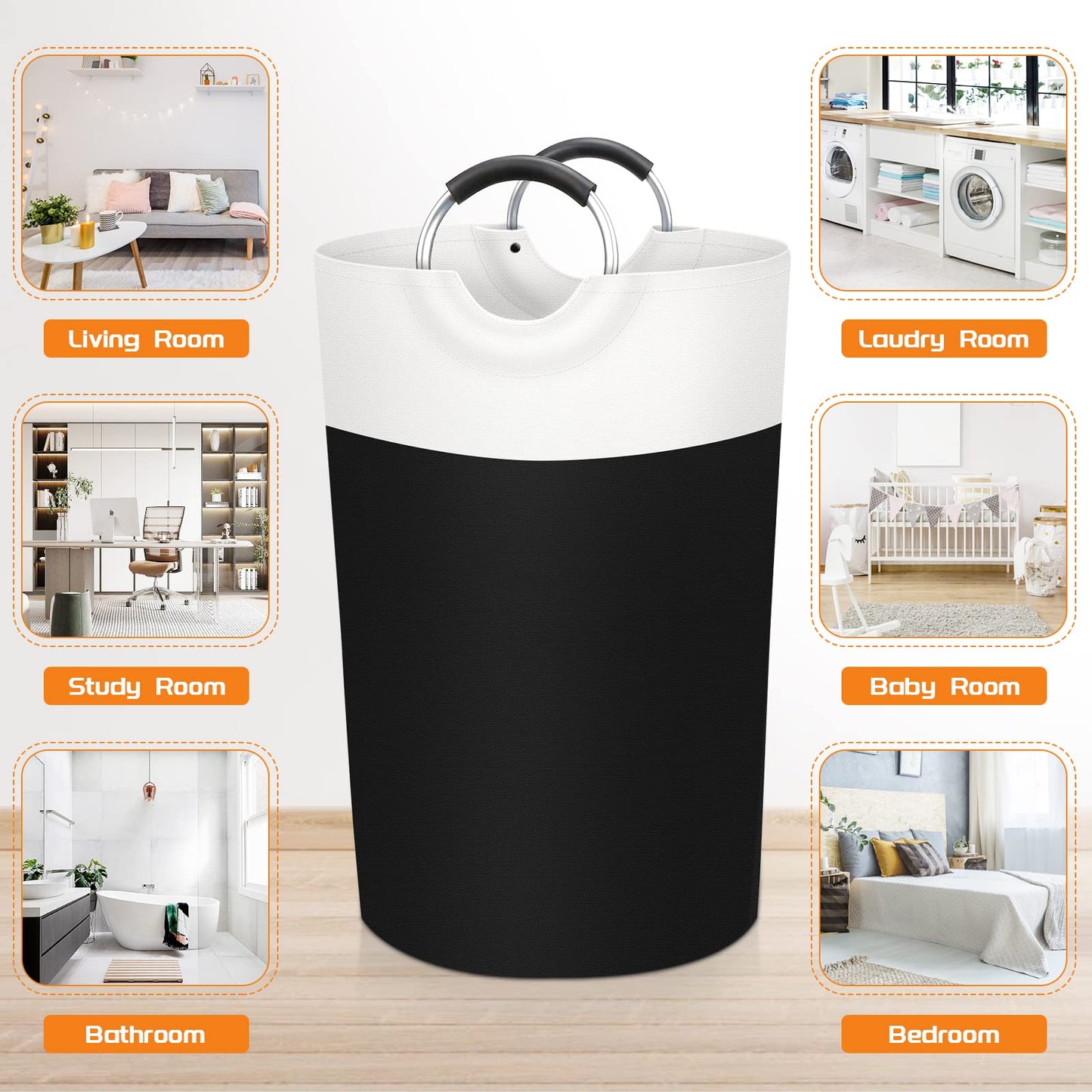 BlissTotes 90L Collapsible Laundry Hamper - Black