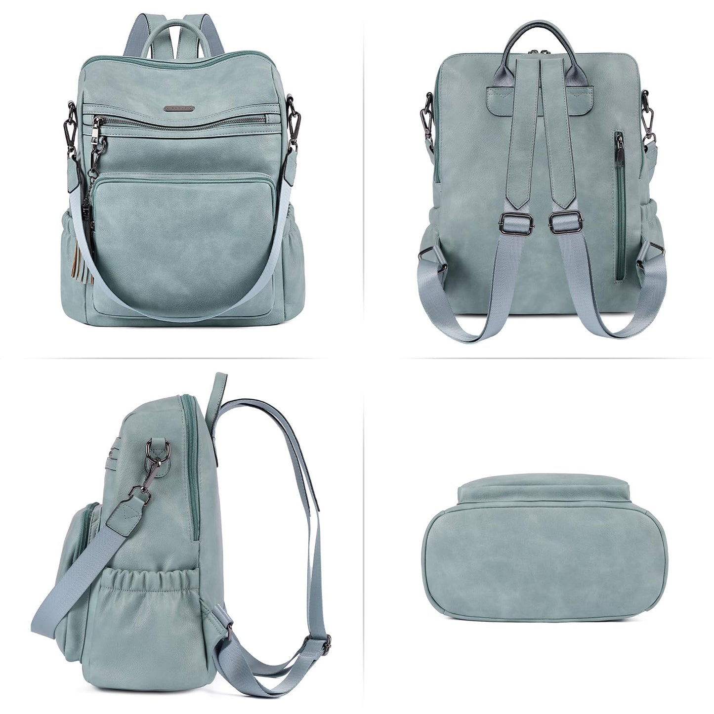 CLUCI Luxe Convertible Leather Backpack Purse
