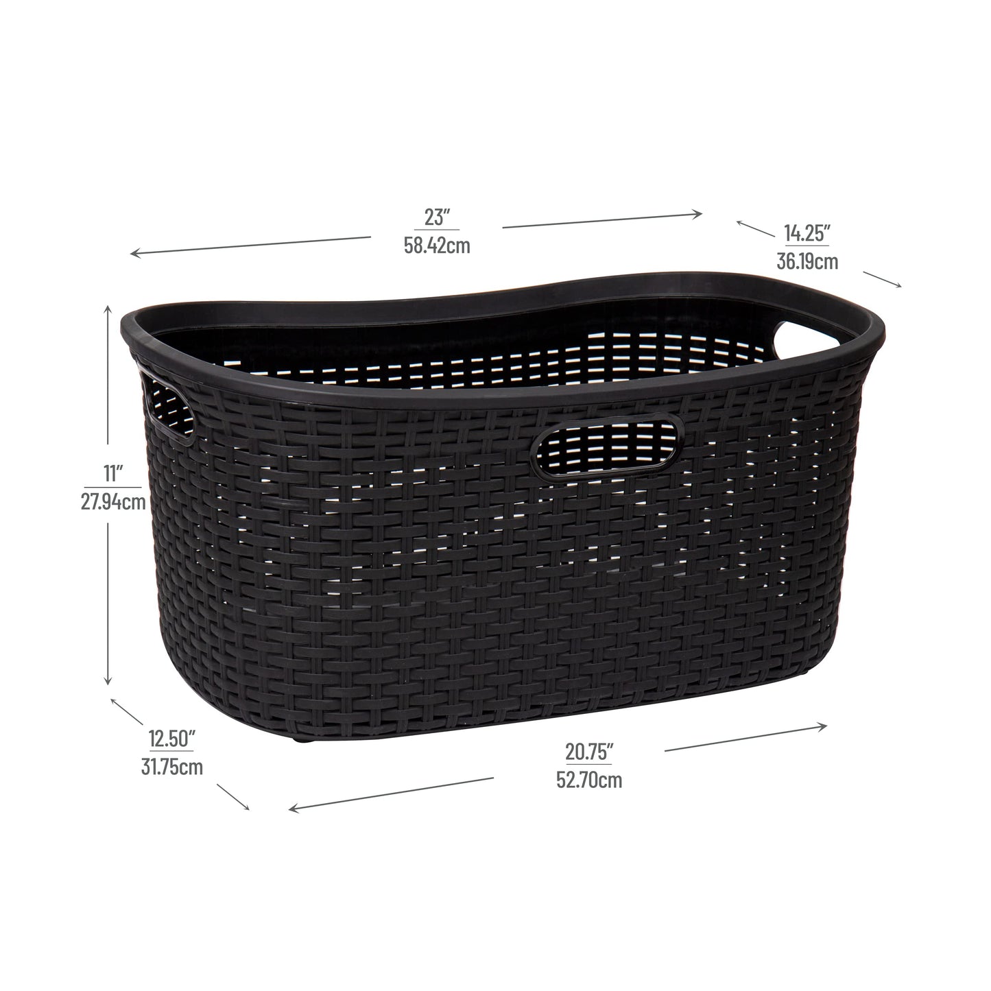 Ivory Wicker Mind Reader 40L Laundry Basket