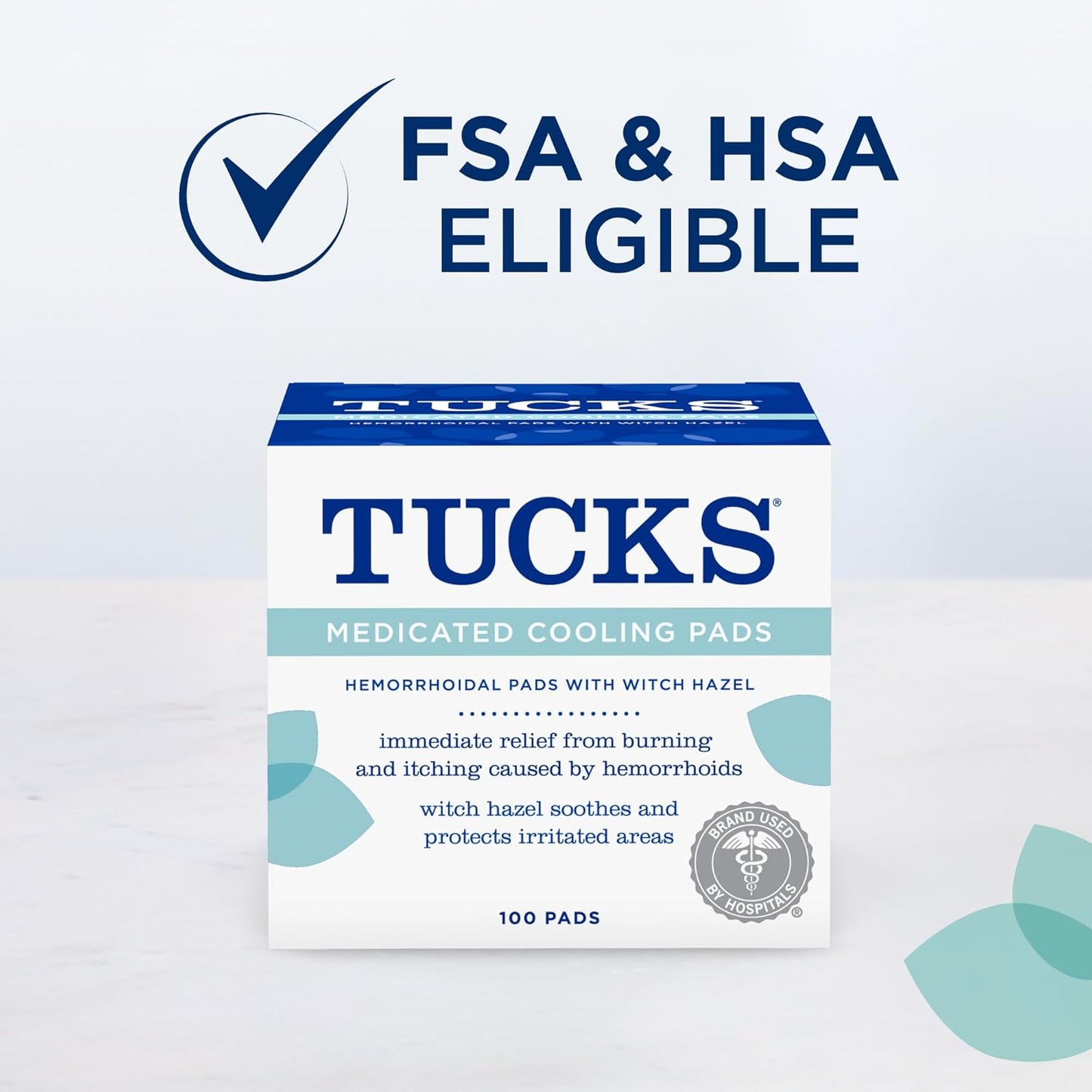 Soothing Witch Hazel Pads for Sensitive Relief, 100 Count