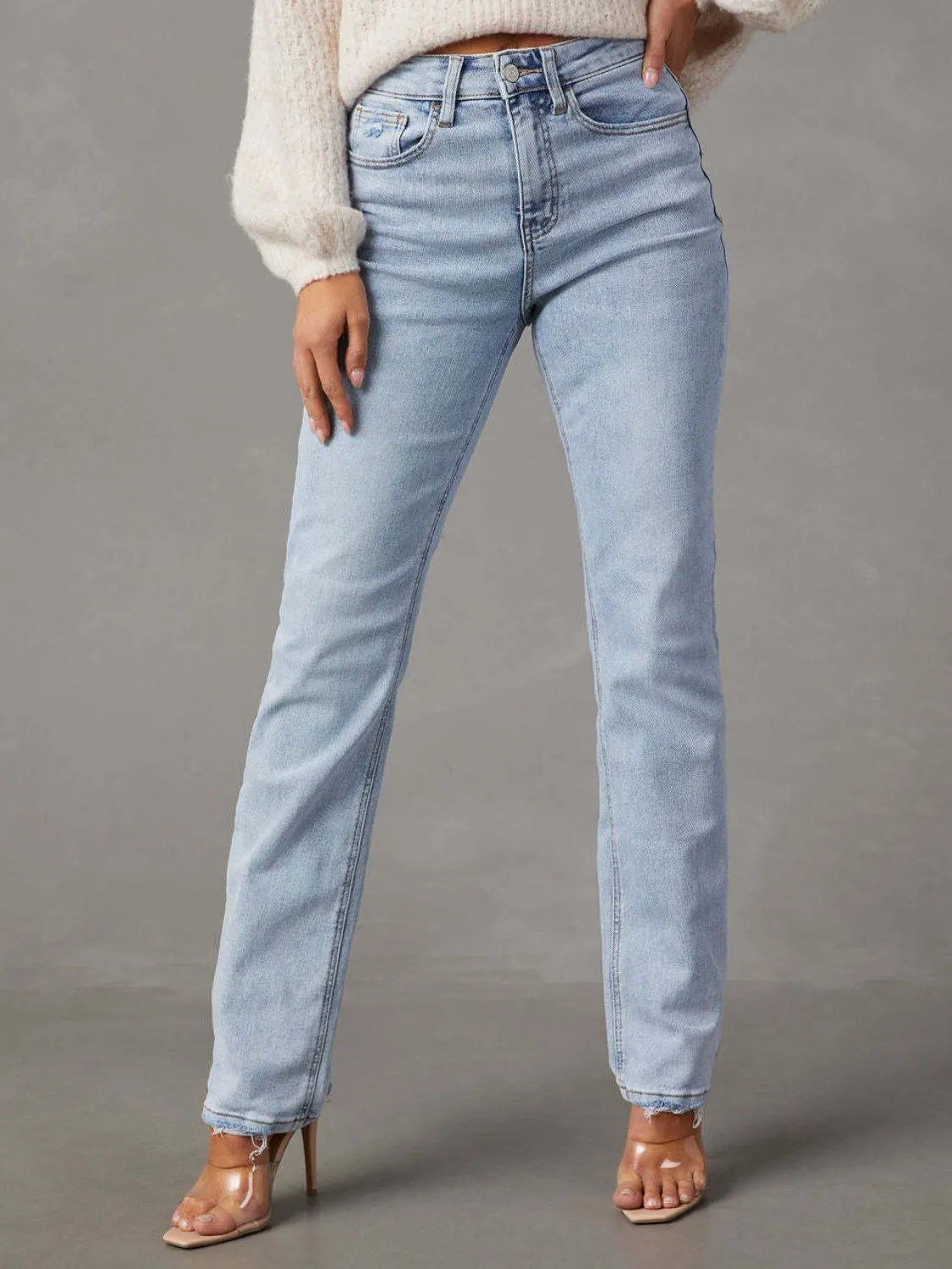 High Rise Jeans with Pockets - Premium Women / Jeans & Denim from Trendsi - Just $33.62! Shop now at Handbags Specialist Headquarter