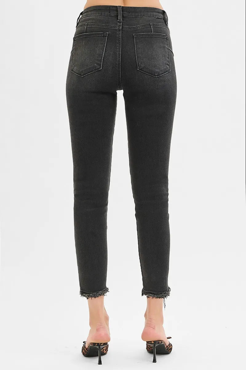 RISEN Full Size Tummy Control Mid Rise Crop Skinny Jeans Plus Size - Premium Women / Jeans & Denim from Trendsi - Just $60.99! Shop now at Handbags Specialist Headquarter