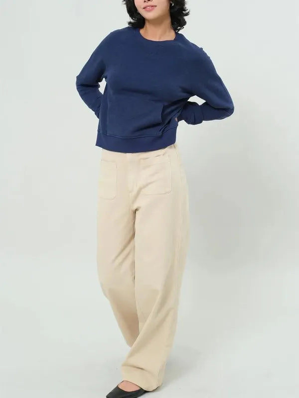 HYFVE Raglan Sleeve Pocket Sweatshirt - Premium Sleepwear from Trendsi - Just $33.99! Shop now at Handbags Specialist Headquarter