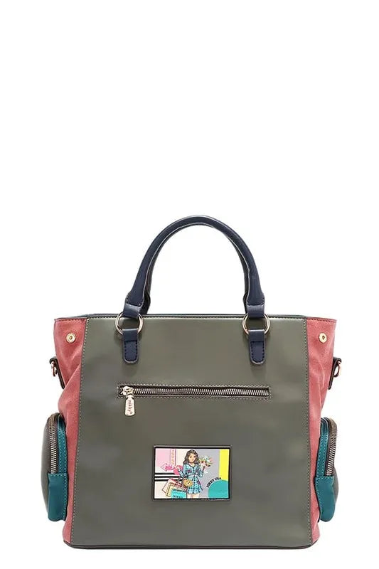 Nicole Lee USA Eco-Leather Handbag with Side Pockets - Premium Tote Bag from Trendsi - Just $55.99! Shop now at Handbags Specialist Headquarter