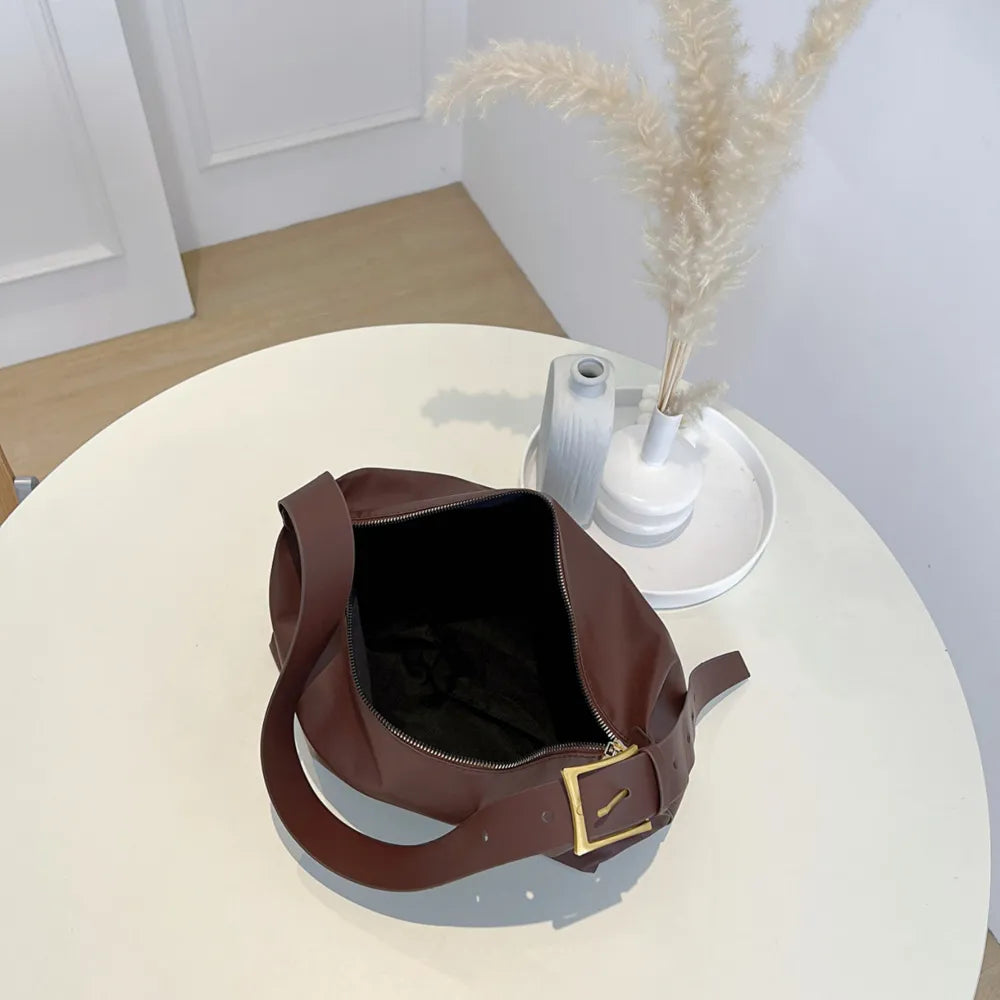 Adjustable Strap PU Leather Handbag - Premium Tote Bag from Trendsi - Just $39.99! Shop now at Handbags Specialist Headquarter