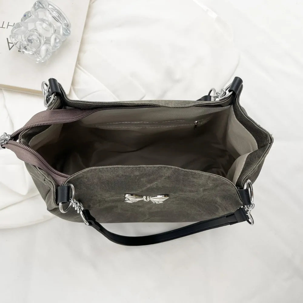 Bow Polyester Medium Tote Bag - Premium Tote Bag from Trendsi - Just $39.99! Shop now at Handbags Specialist Headquarter