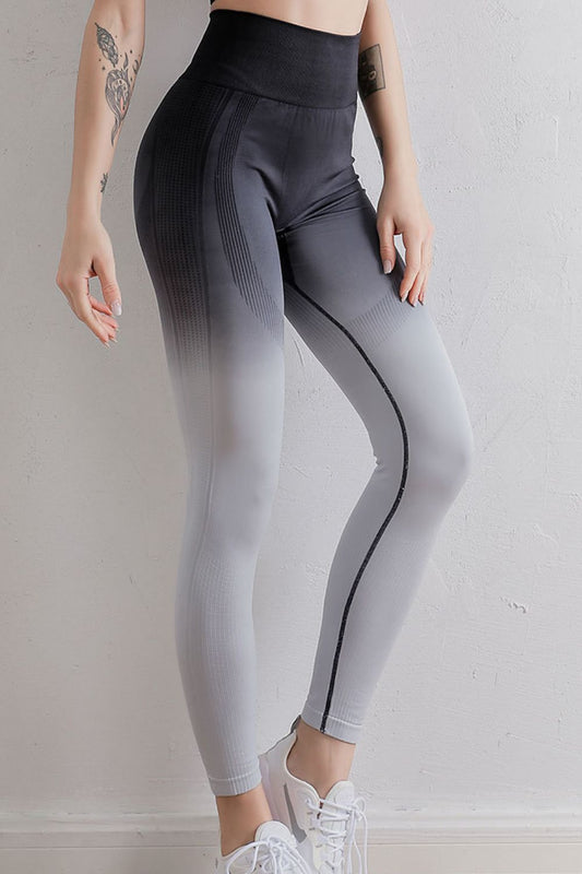 Gradient High Waist Sports Leggings - Premium Leggings from Trendsi - Just $39.84! Shop now at Handbags Specialist Headquarter