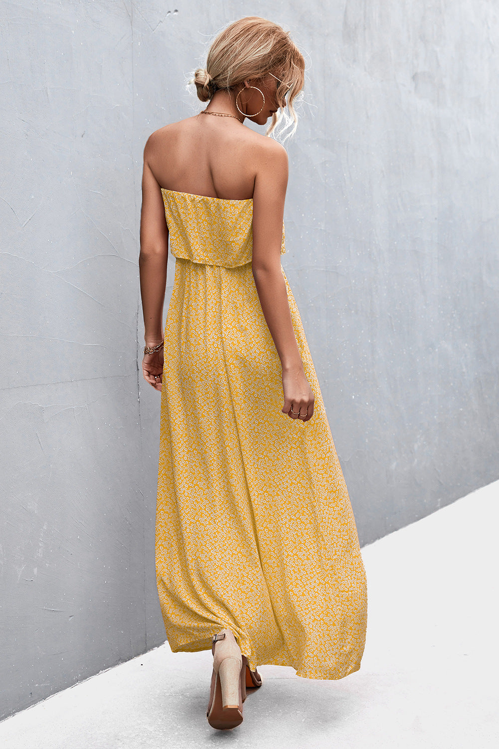 Strapless Split Maxi Dress - Premium Maxi Dress from Trendsi - Just $31.99! Shop now at Handbags Specialist Headquarter