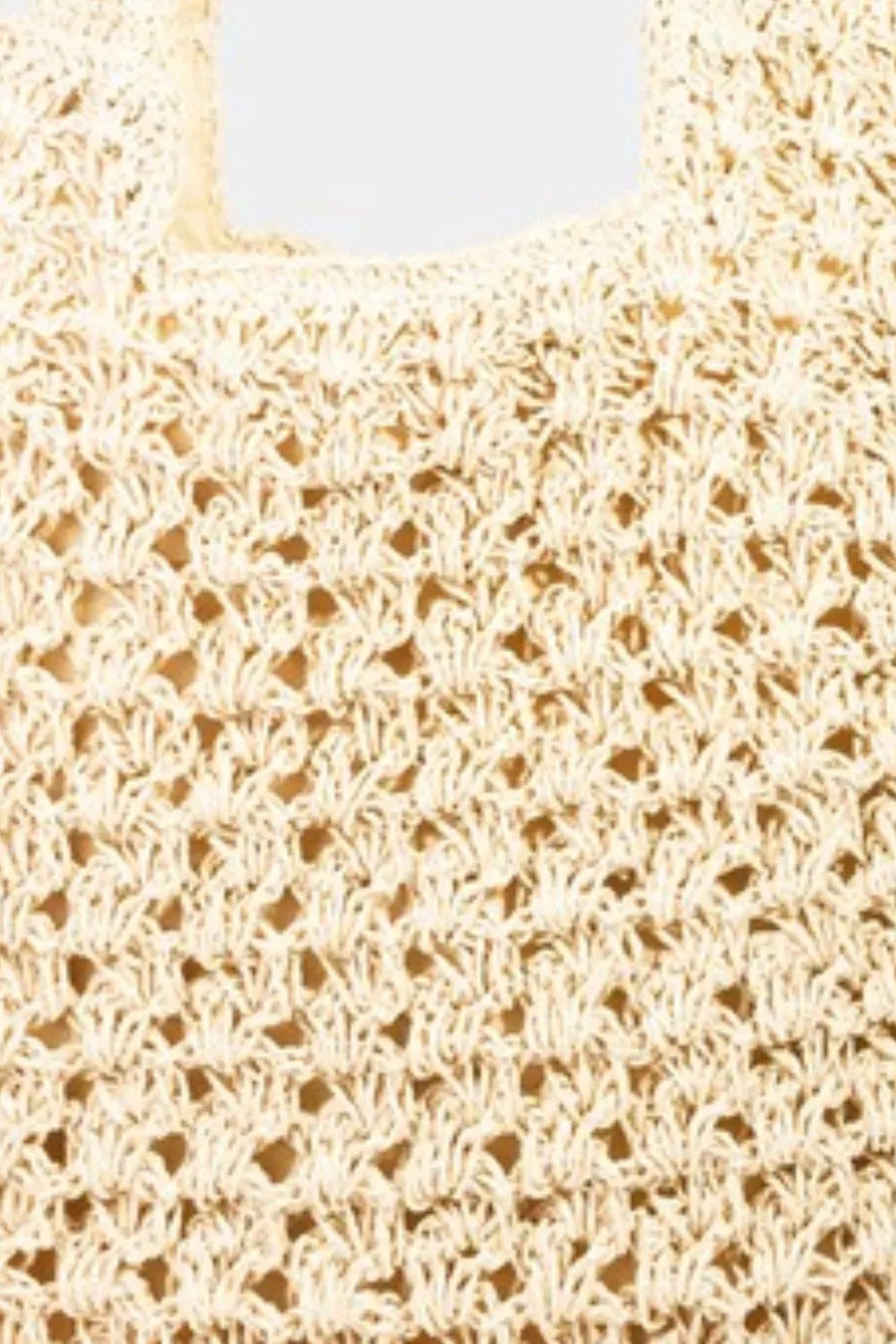 Fame Intricate Straw Knit Tote Bag - Premium Tote Bag from Trendsi - Just $27.99! Shop now at Handbags Specialist Headquarter