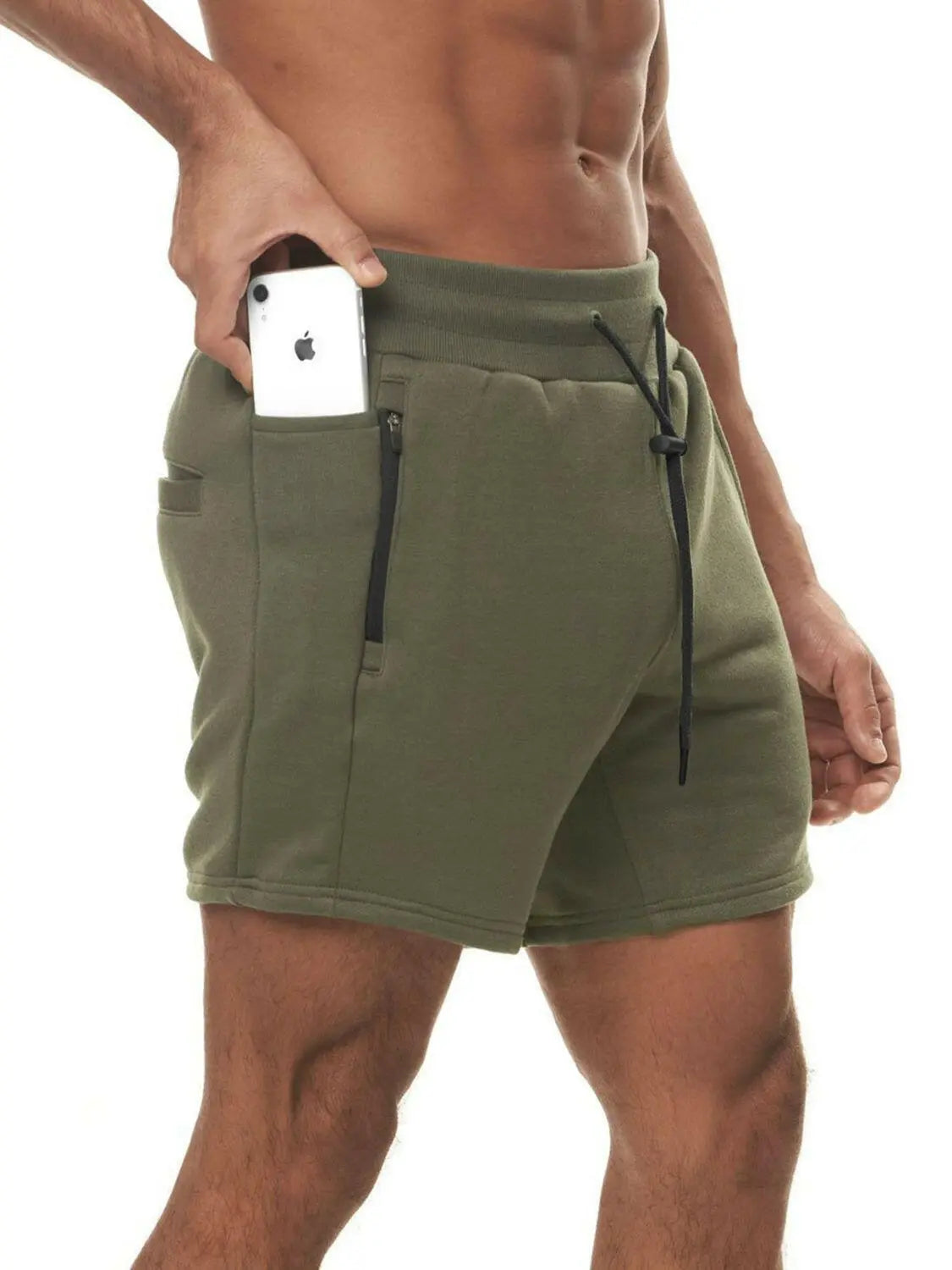 Men's Plus Size Drawstring High Waist Active Shorts.