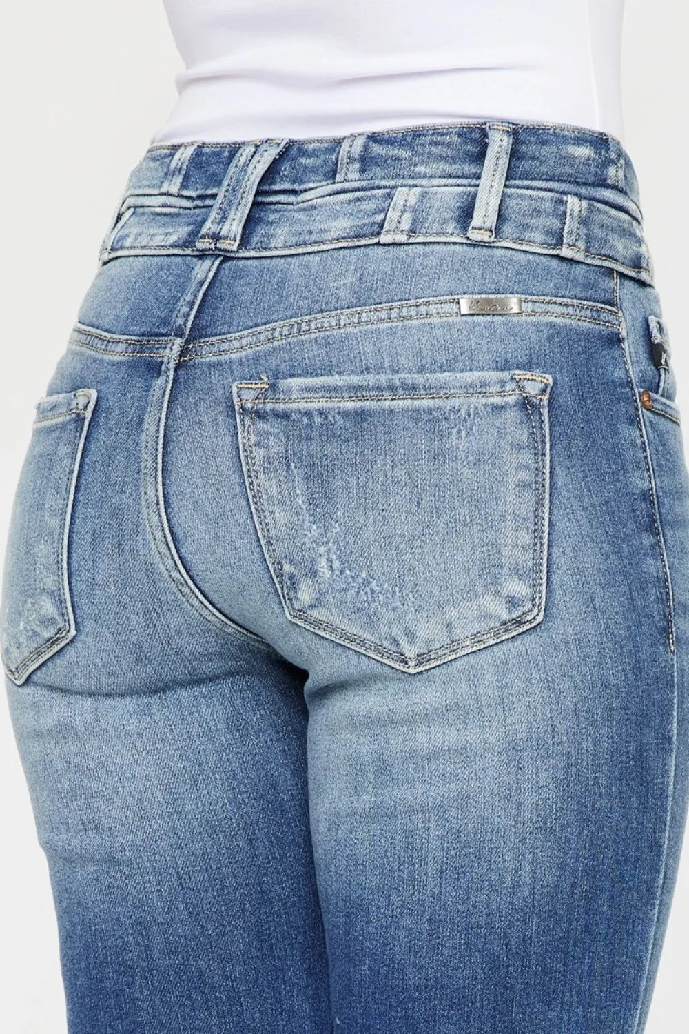 Kancan High Rise Wide Waistband Flare Jeans - Premium Sleepwear from Trendsi - Just $65.99! Shop now at Handbags Specialist Headquarter