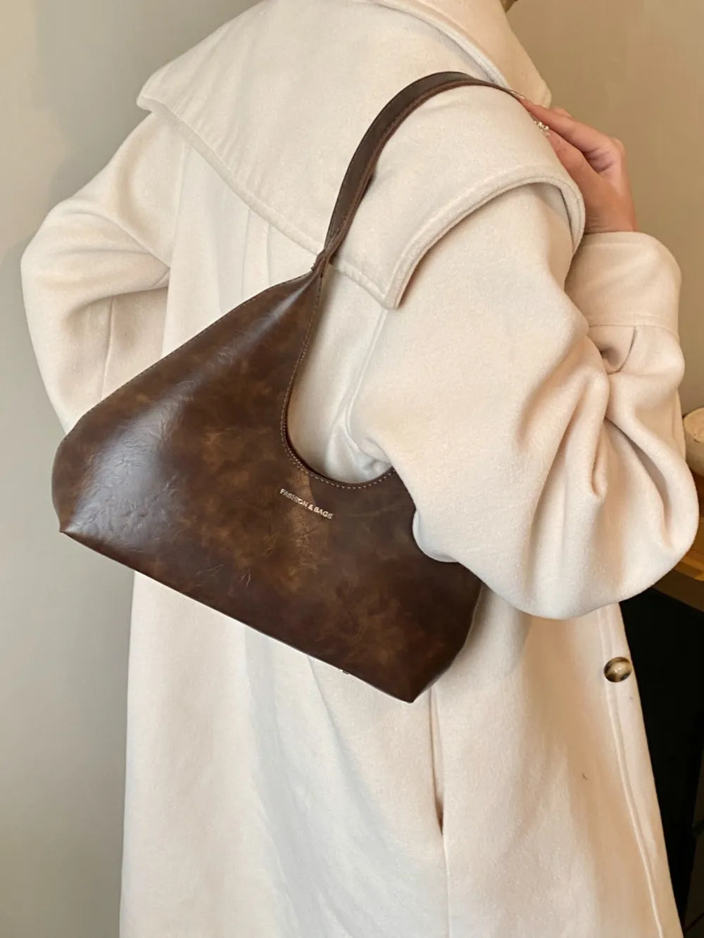 Moon Shape Shoulder Bag - Premium Tote Bag from Trendsi - Just $32.99! Shop now at Handbags Specialist Headquarter
