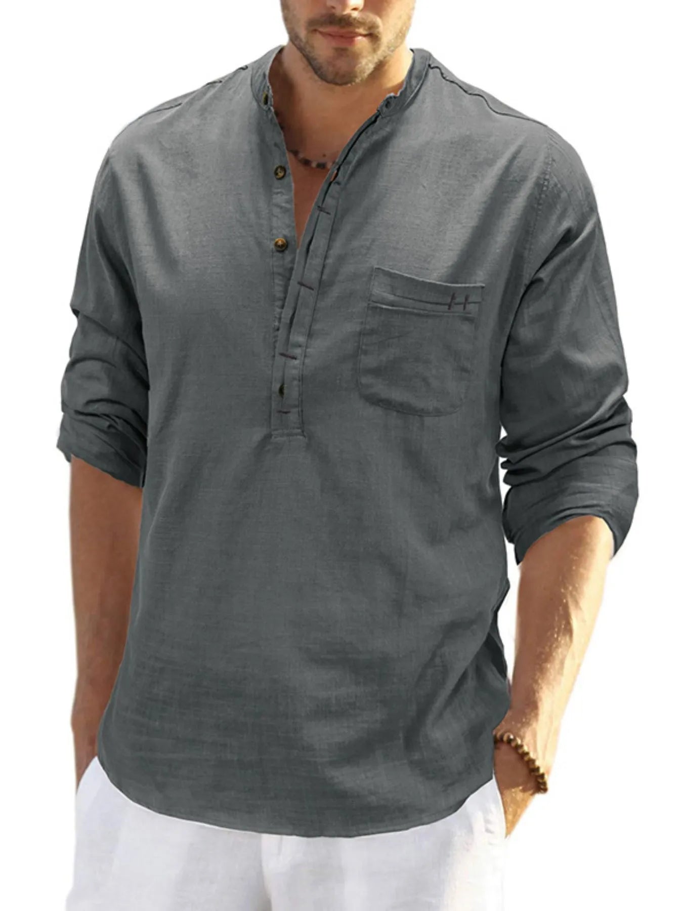 Men's Basic style Button Detail Polo - Premium Men's Polo shirt from Trendsi - Just $41.99! Shop now at Handbags Specialist Headquarter