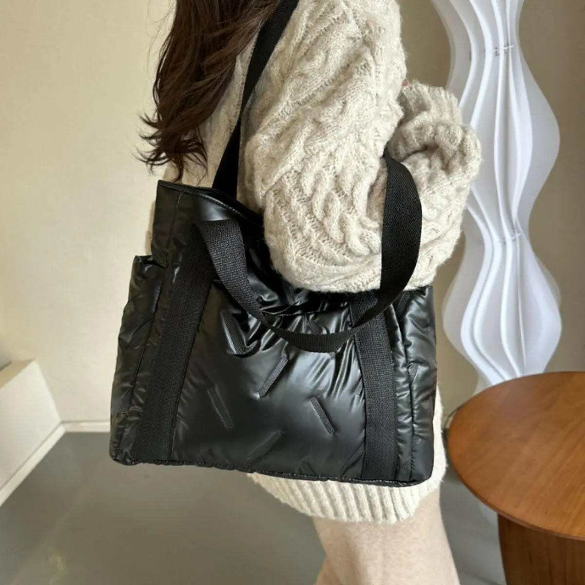 Polyester Tote Bag with Zipper.