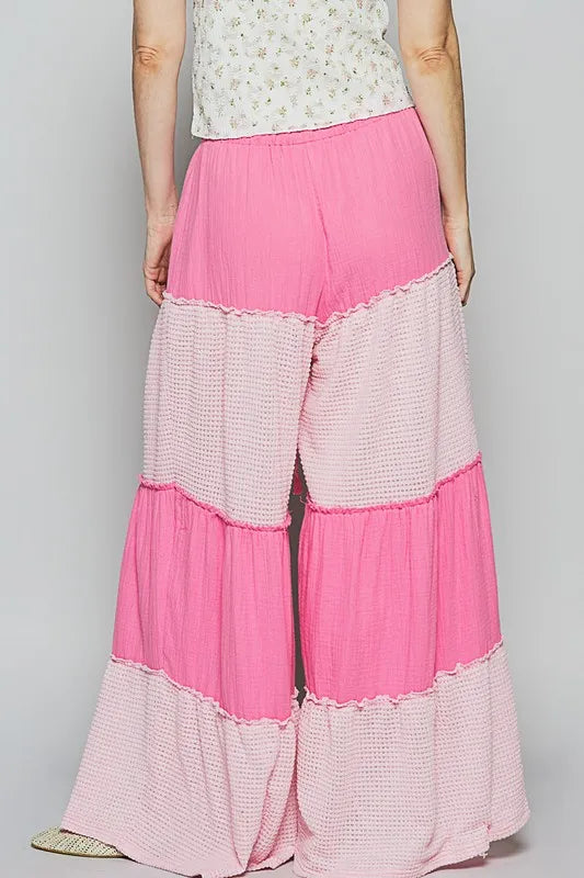 POL Two Tone Drawstring Wide Leg Pants - Premium Bottoms from Trendsi - Just $66.54! Shop now at Handbags Specialist Headquarter