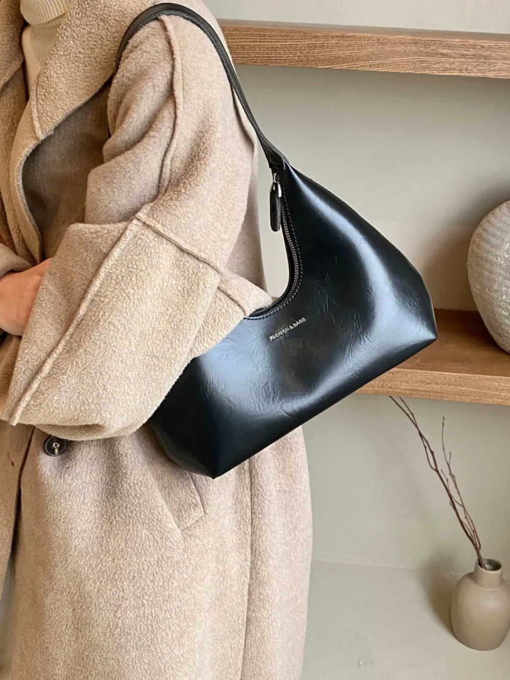 Moon Shape Shoulder Bag - Premium Tote Bag from Trendsi - Just $32.99! Shop now at Handbags Specialist Headquarter