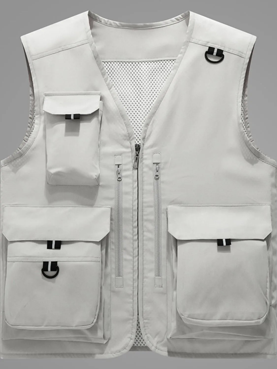 Men's Plus Size Zip Up V-Neck Vest - Premium Men's Zip Up Vest from Trendsi - Just $76.86! Shop now at Handbags Specialist Headquarter