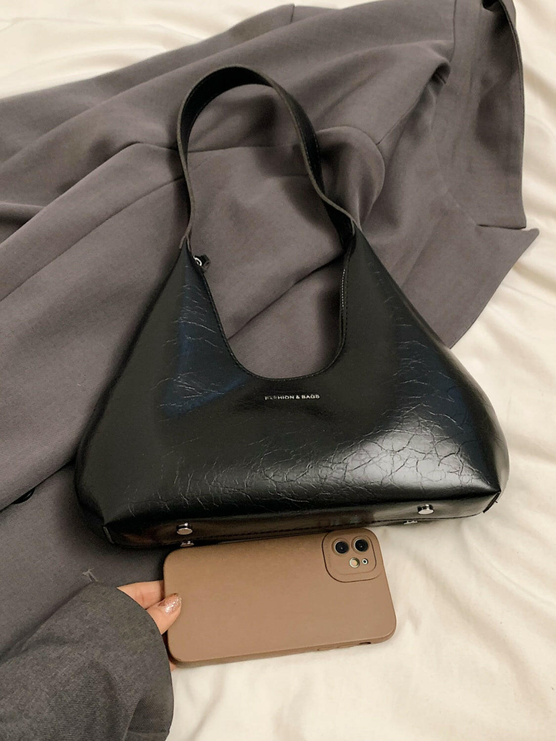 PU Leather Shoulder Bag.